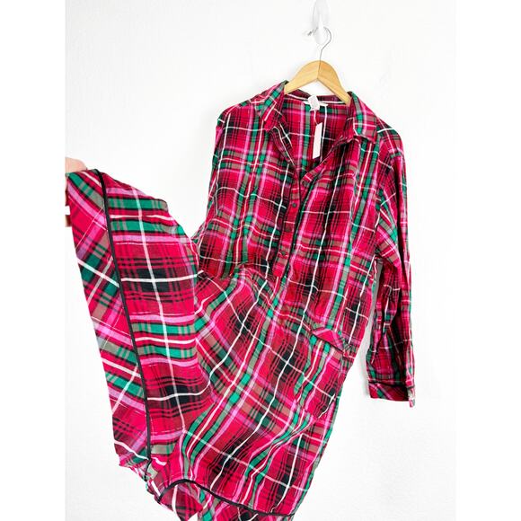 NWT Victoria’s Secret Flannel Romper Size XXL Red Plaid Print Pajamas Sleepwear - Picture 12 of 14
